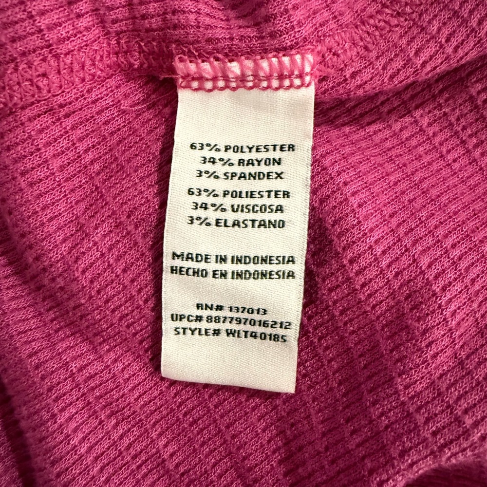 Wildfox Haley Thermal Top Womens Size Small Pink Waffle Knit V-Neck Long Sleeve - Picture 5 of 6